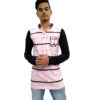 Men’s Pink And Black Printed Full Sleeve Mandarin Collared T-Shirt