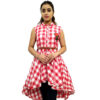 Women’s Red and White Check Midi Dress