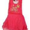 Pink Net Floral Embroidered Party Frock for Baby Girls | Soft 3-Layer Net Dress for Birthday, Wedding Comfortable Kids Wear