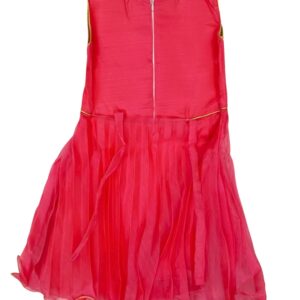 Pink Net Floral Embroidered Party Frock for Baby Girls | Soft 3-Layer Net Dress for Birthday, Wedding Comfortable Kids Wear - Image 2