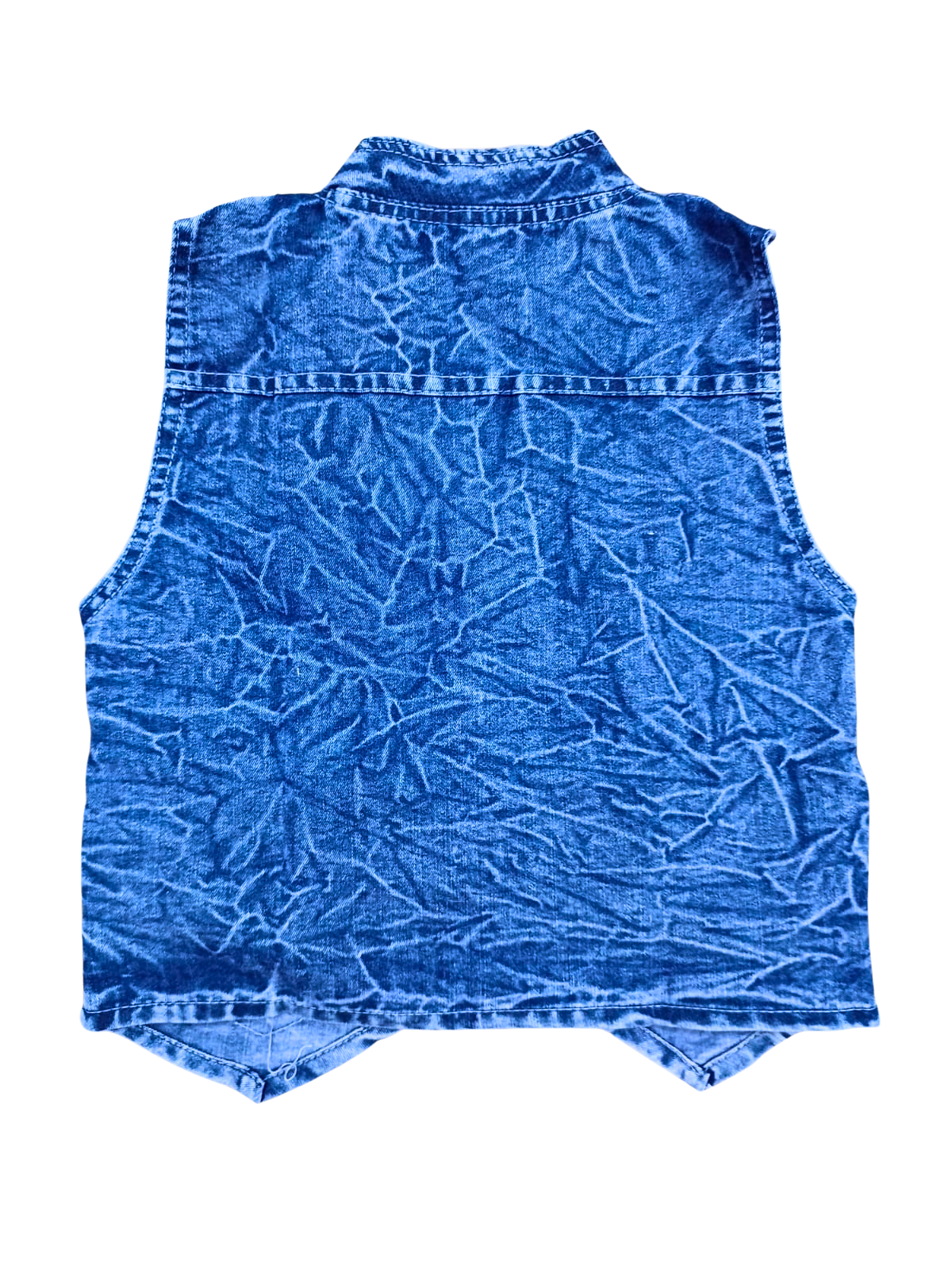 Blue Denim Embroidered Waistcoat Set with Top for Girls – 2-Piece Casual Outfit - Image 5