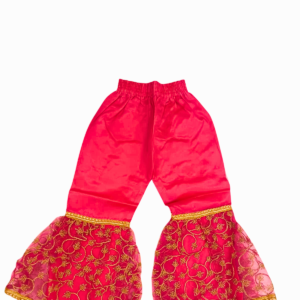 Girls Special Occasion Wear Pink Sharara Suit Set | Embroidered Top with Bell Bottom Pants | Party Dress for Kids | Age 8–9 Years - Image 4