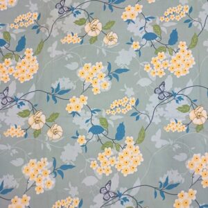 Green Floral Print King Size Flat Bedsheet with 2 Matching Pillow Covers – Yellow & White Design, 86 x 86 Inches - Image 3