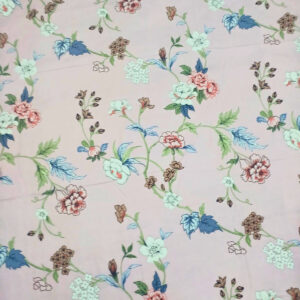 Beautiful White & Blackish Grey Floral Printed Double Bed Sheet with 2 Pillow Covers | Zig Zag Wavy Design | Light Pink Background | 100% Pure Fine Cotton | Size 108 x 108 Inches - Image 3
