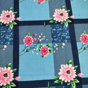 Multicolor Floral Print Flat Double Bedsheet with 2 Pillow Covers | Blue Base | Size 90 x 100 Inches - Image 4