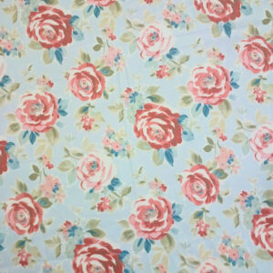 Beautiful Multicolor Big Floral Print King Size Double Bedsheet with 2 Contrast Pillow Covers | 100% Cotton | Sky Blue Background | 108 x 108 Inches - Image 3
