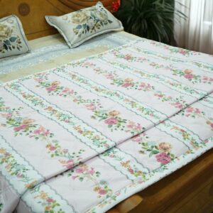 Alternative view of Multicolor Rising Flower Double Bed Comforter | Microfiber Cotton AC Blanket | 86 x 86 Inches | Soft Compressible Microfiber Filling