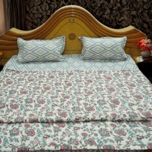 Flower Bunch Printed Double Bed Premium Comforter | Super Soft Microfiber Quilt | AC Blanket | Size 86 x 86 Inches | Breathable & Lightweight