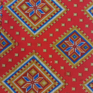 Vibrant Red Ethnic Double Bedsheet with Geometric Star Motifs | 2 Pillow Covers | 90 x 100 Inches - Image 3