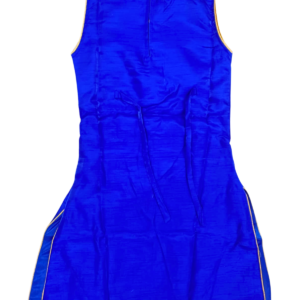 Blue Floral Embroidered Kurta Skirt Set with Dupatta for Girls | Golden Work Ethnic Outfit for Parties & Special Occasions | Age 9–10 Years - Image 4
