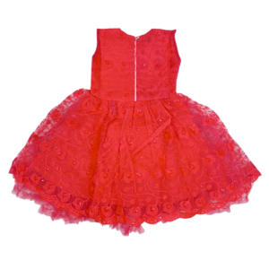 Alternative view of Baby Girls Organza Net Embroidered Floral Frock – Soft 4 Layered Dress for Celebration & Festive Occasions