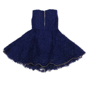 Alternative view of Navy Blue Satin Feather Frock for Baby Girls | 4 Layer Fancy Dress | Size 4–5 Years | Kids Birthday, Wedding