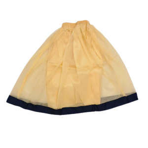 Beautiful Dark Blue Floral Golden Embroidery Kurta Set with Golden Skirt and Dupatta for Kid Girls (5–7 Years) - Image 5