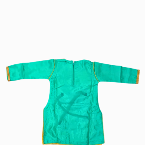 Green Embroidered Sharara Suit Set for Kids | Bell Bottom Sharara Pant with Golden Work | Ethnic Outfit for Parties & Special Occasions - Image 3
