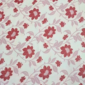 Dark Pink Floral Print Flat Double Bed Bedsheet – Light Pink Background, 90 x 100 Inches, 100% Fine Cotton with 2 Pillow Covers - Image 3