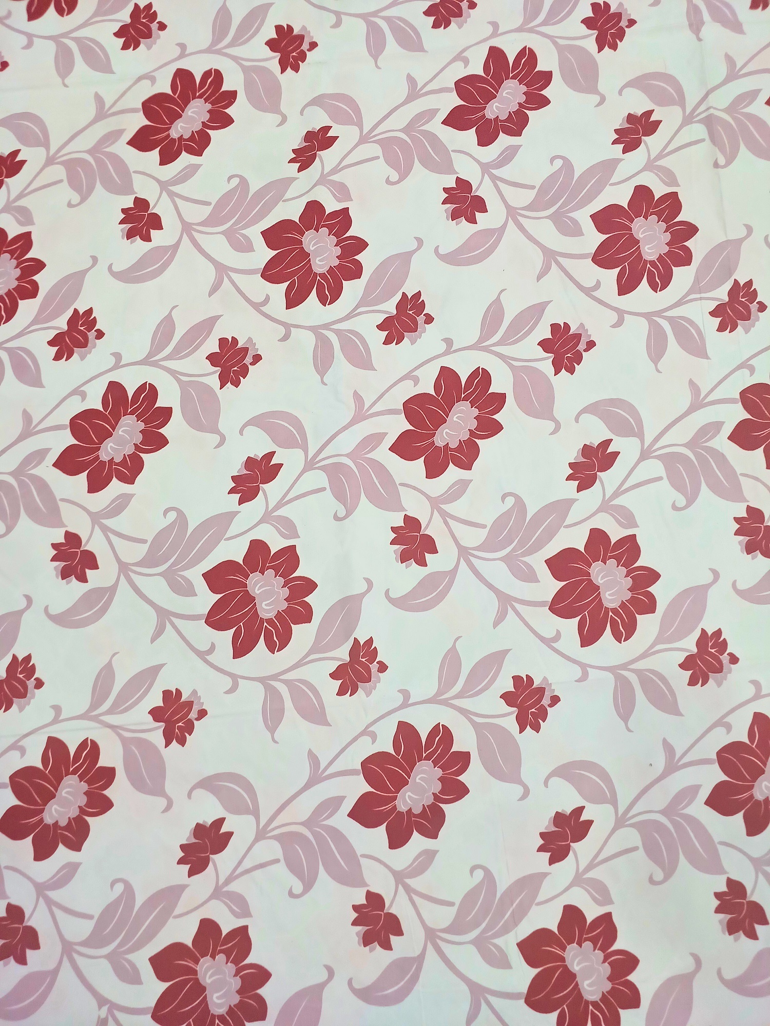 Dark Pink Floral Print Flat Double Bed Bedsheet – Light Pink Background, 90 x 100 Inches, 100% Fine Cotton with 2 Pillow Covers - Image 3